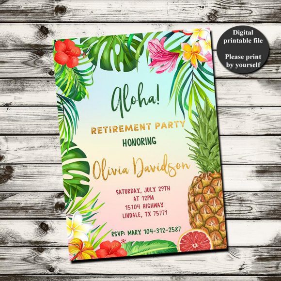 Luau Retirement Party Invitation