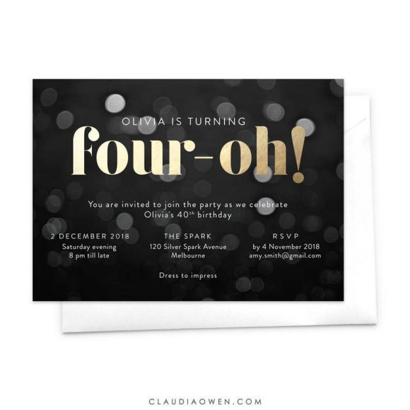 Four - Oh Birthday Party Invitation