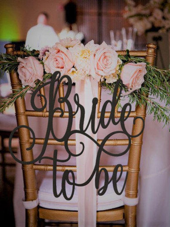 Bridal Shower 'Bride to Be' Chair Sign
