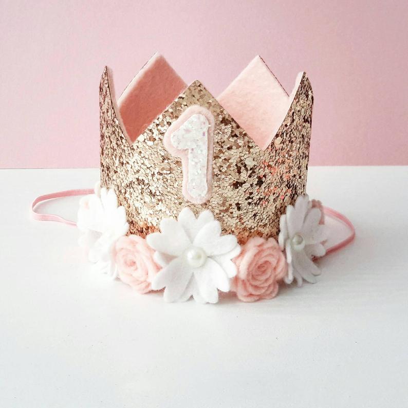 Girl 1st Birthday Princess Crown