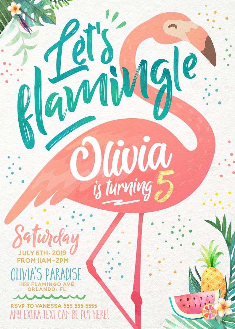 Flamingo party Invitation