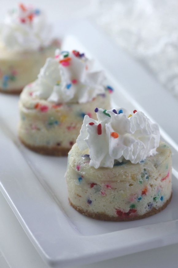 Make These Yummy Cake Batter Mini Cheesecakes!