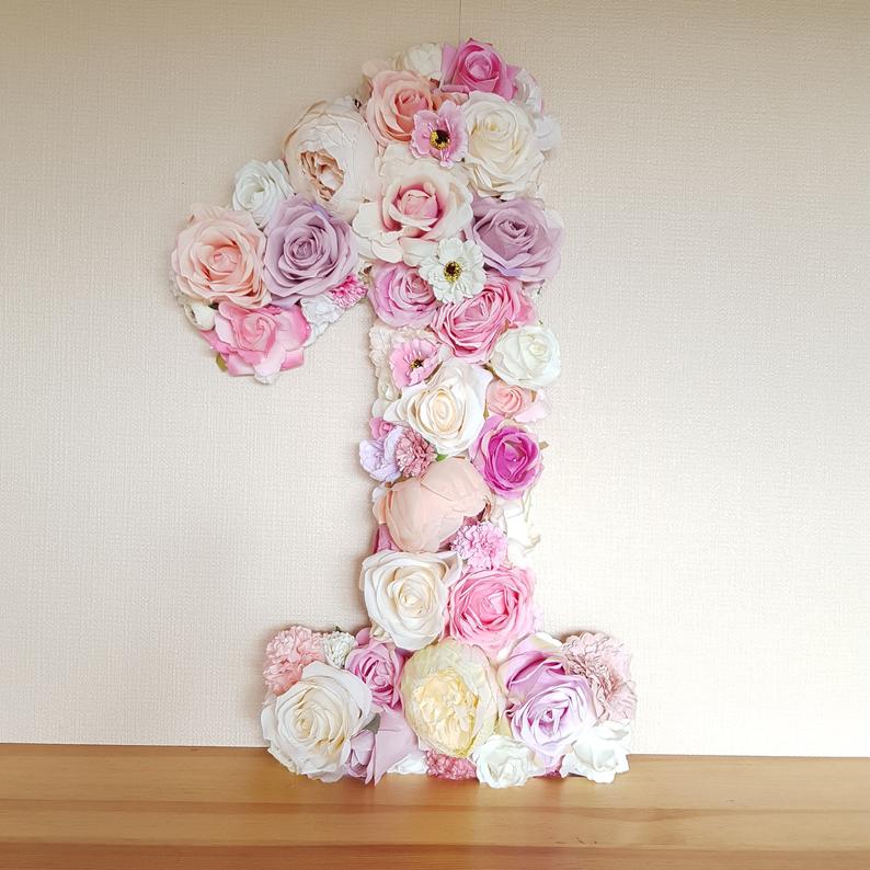 Floral number '1' party decoration 