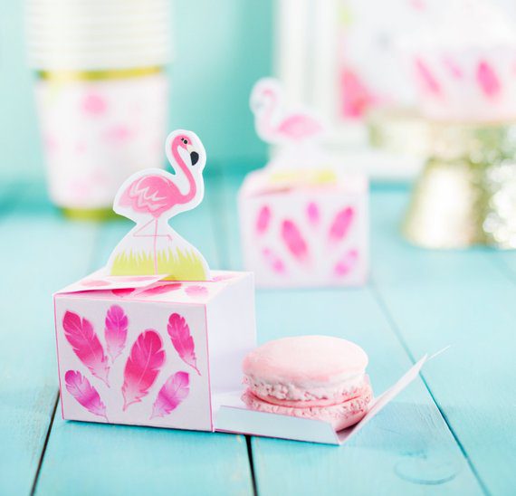Flamingo Party Favor Boxes