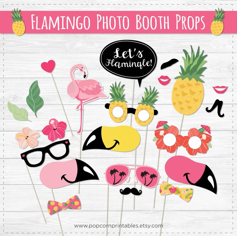 Flamingo Photo Booth Props