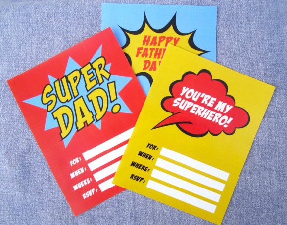 Free Superhero Fathers Day Printables - Set of Invitations