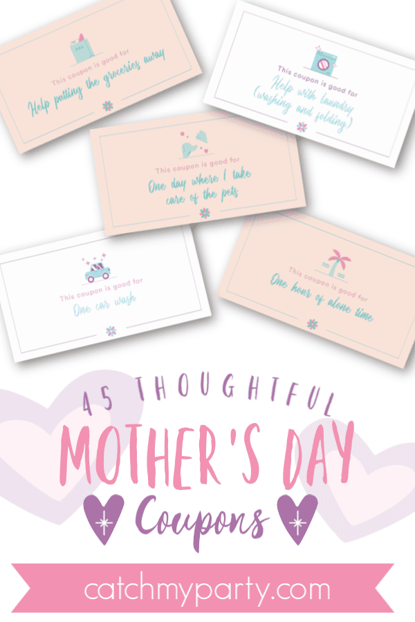 Download these FREE 45 thoughtful Mother's Day coupons! 