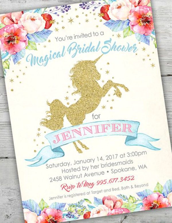 Unicorn Bridal Shower Invitation