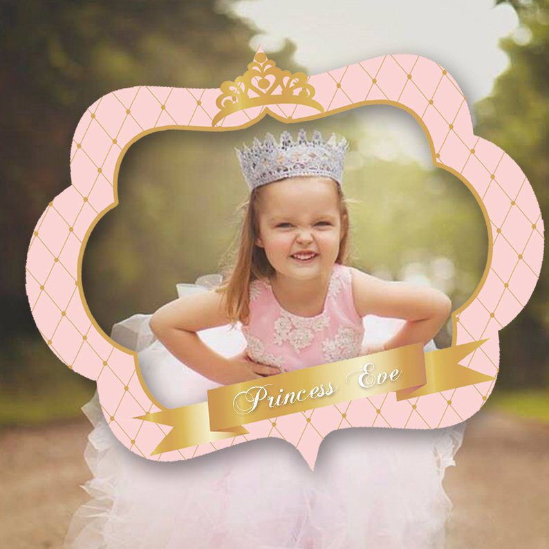 Pink and Gold Princess Photo Booth Frame