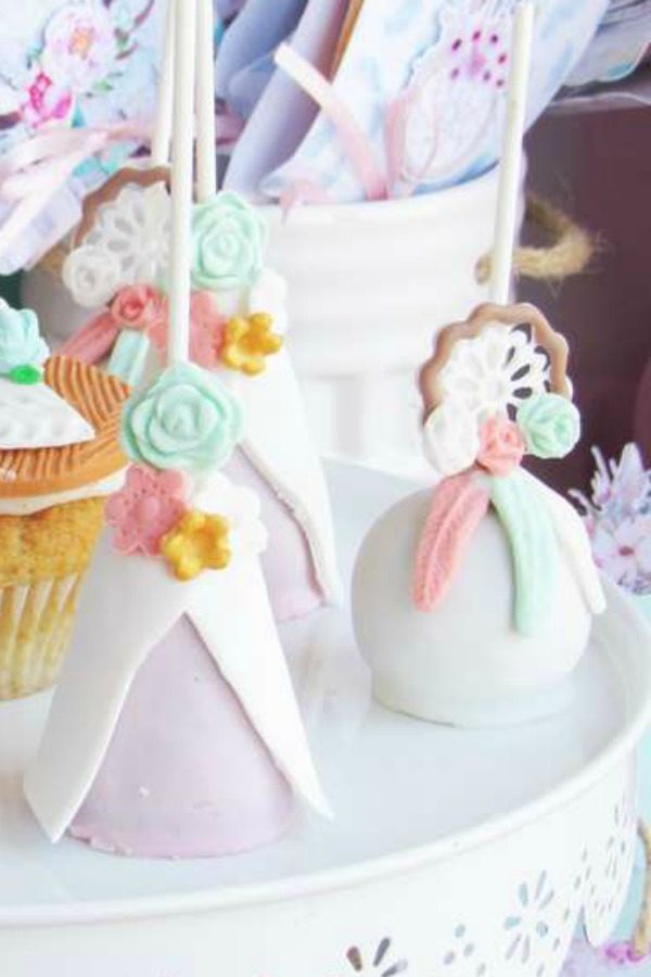 Boho chic inspired cake pops