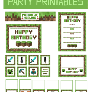 FREE Minecraft party printables