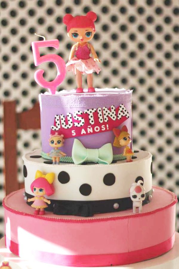 Spotty LOL Suprise Dolls Birthday Cake