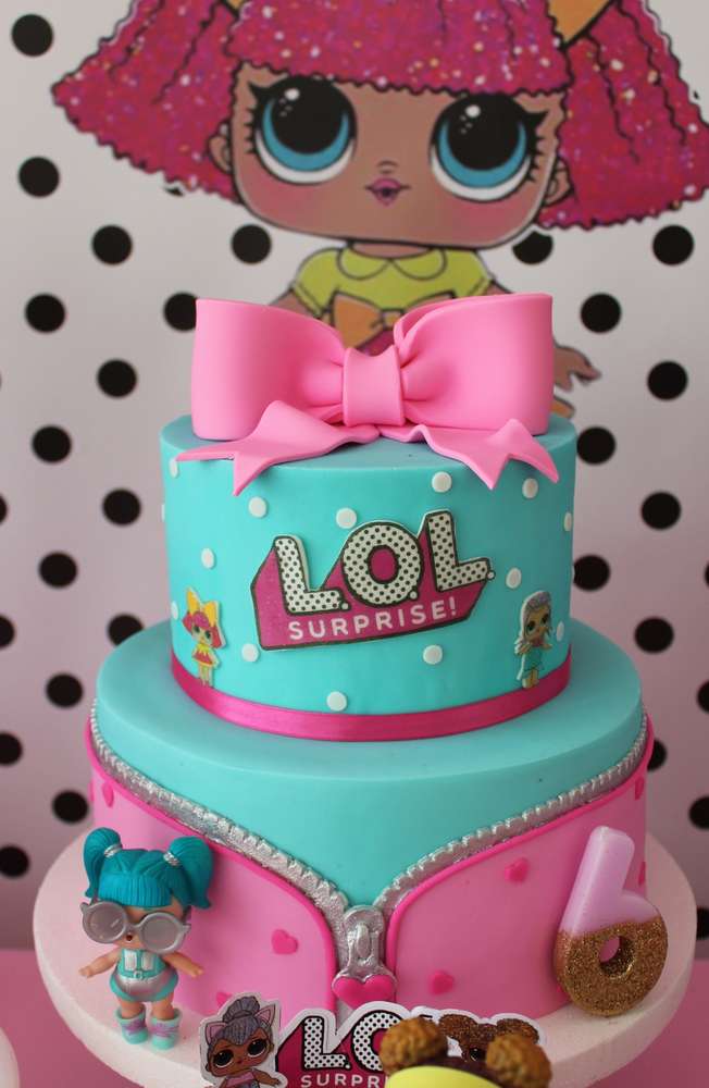 Big Pink Bow LOL Surprise Dolls Birthday Cake