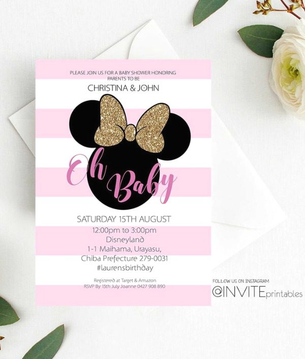 Minnie Mouse Baby Shower Invitation