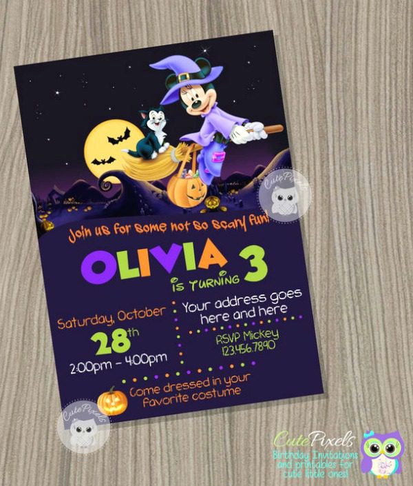 Minnie Mouse Halloween Party Invitation