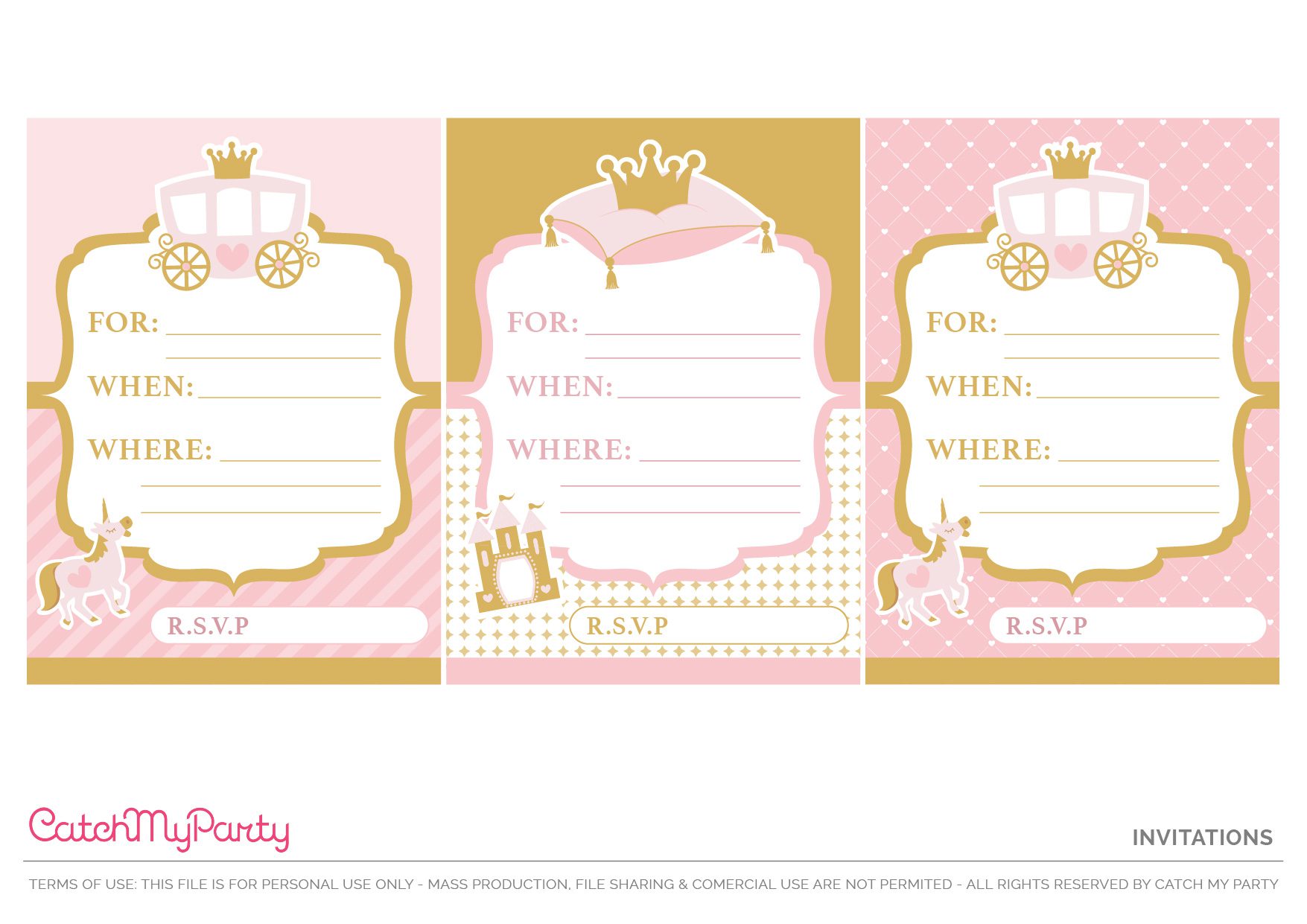 Little Princess Party Invitations