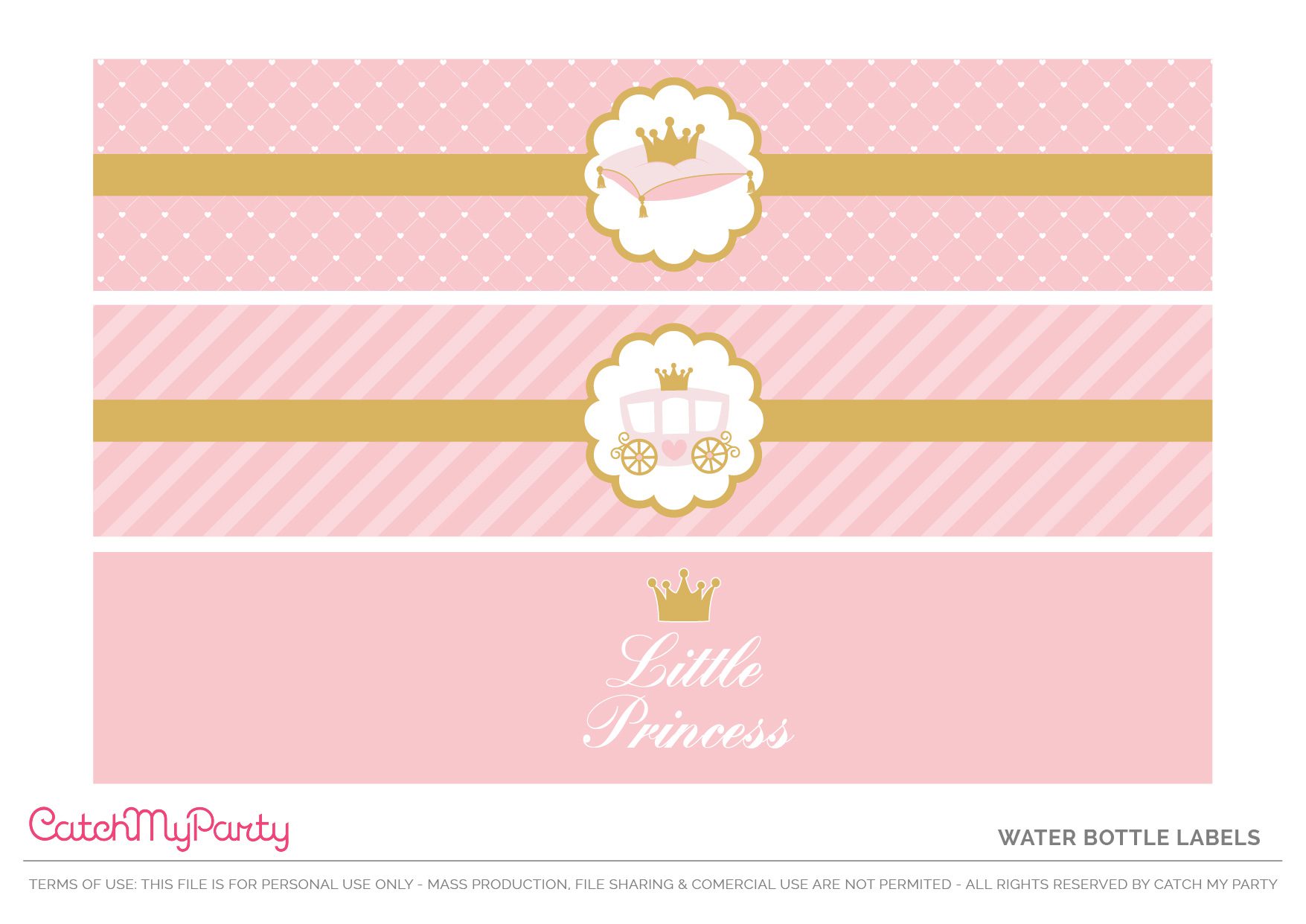 Little Princess Water Bottle Labels