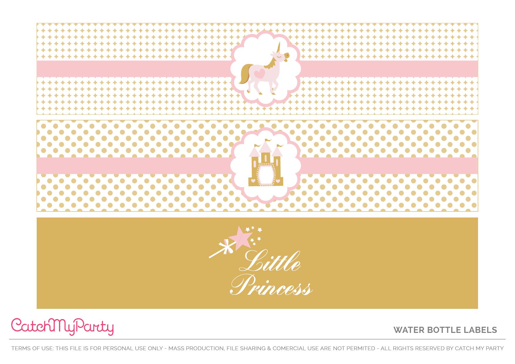 Little Princess Water Bottle Labels