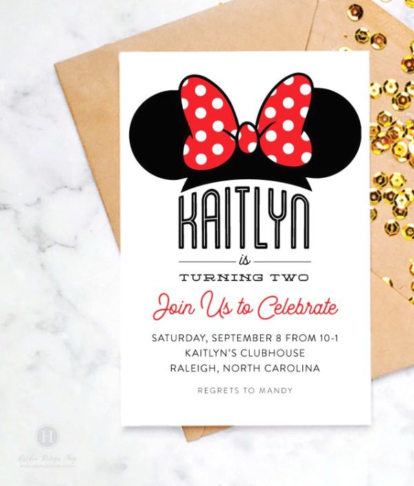 Minnie Mouse Ears Party Invitation