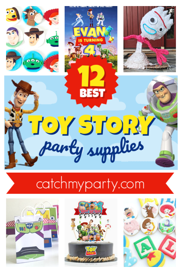 A collage of the 12 best Toy Story party supplies