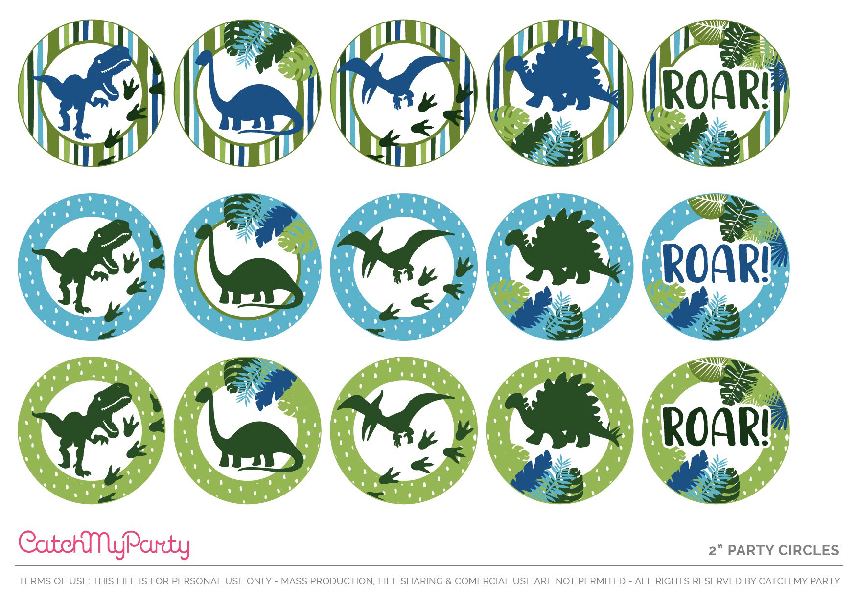 Download These Free Dinosaur Party Printables, Now - 2" Party Circles