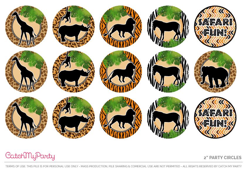 Download These Free Jungle Safari Printables Now - 2" Party Circles