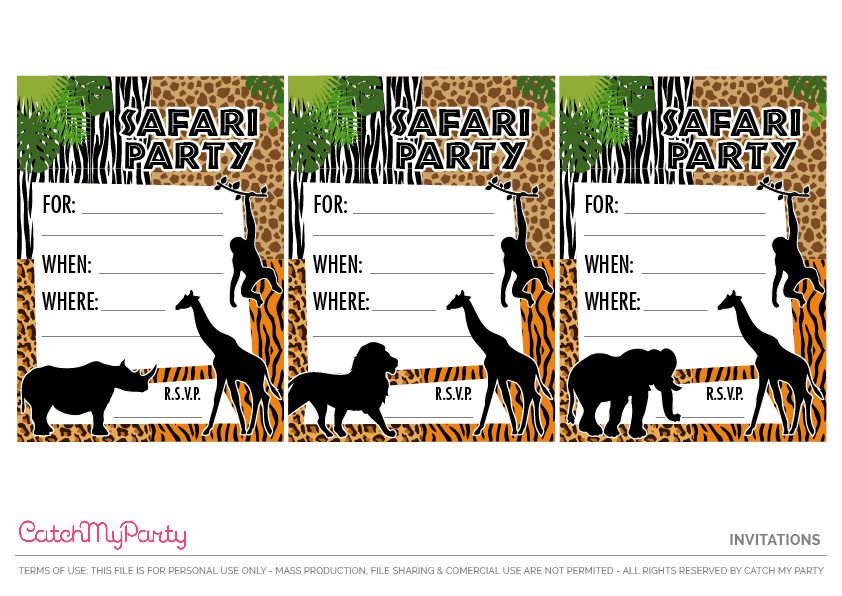 Download These Free Jungle Safari Printables Now - party invitations