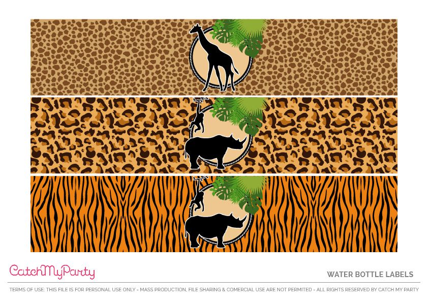 Download These Free Jungle Safari Printables Now - Water Bottle Labels