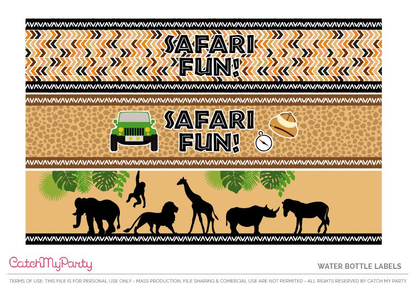 Download These Free Jungle Safari Printables Now - Water Bottle Labels