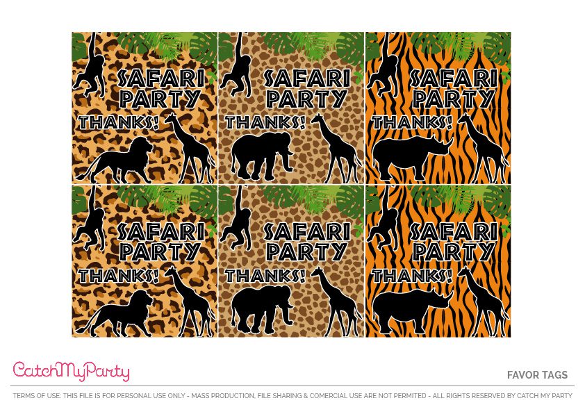 Download These Free Jungle Safari Printables Now - Party Favor Tags
