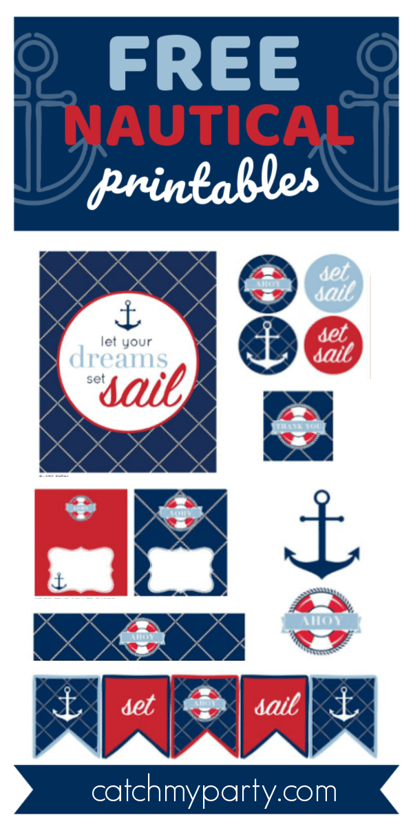 Download these Free Nautical Birthday and Baby Shower Printables!