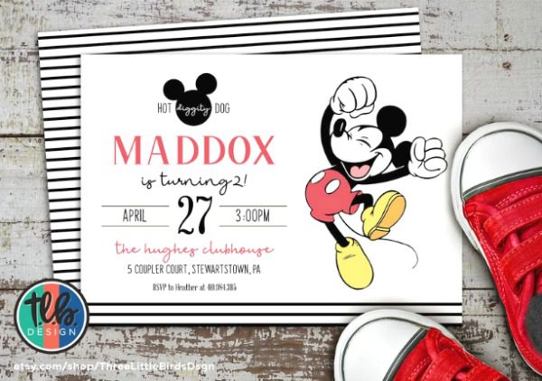 Classic Mckey Mouse Party Invitation
