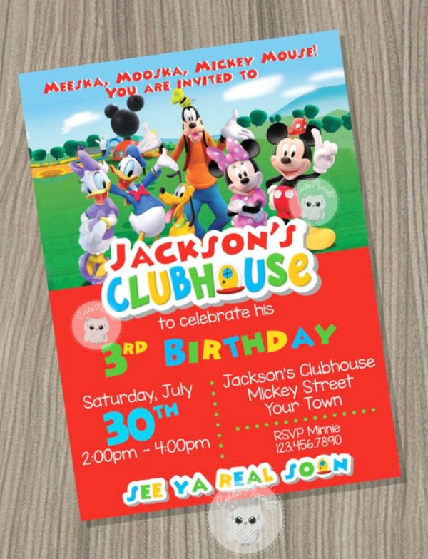 Mickey Mouse Clubhouse Party Invitation