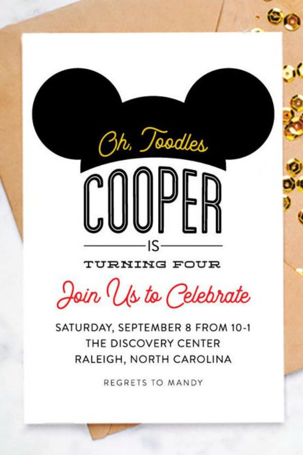 Mickey Mouse Ears Party Invitation