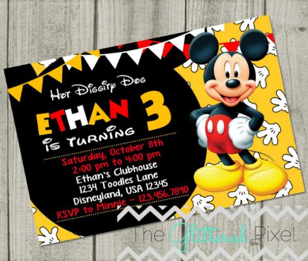 Fun Mickey Mouse Birthday Party Invitation