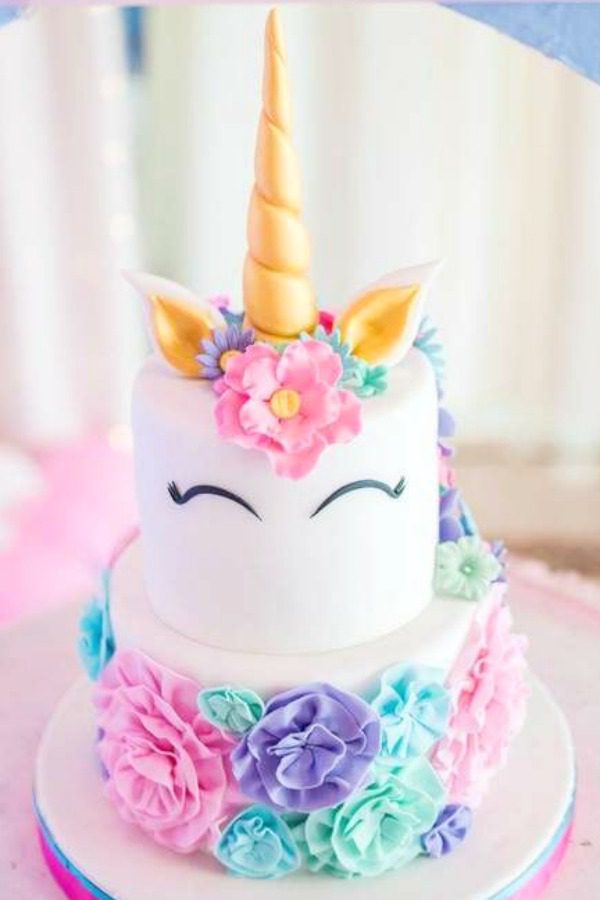 Fondant Floral Unicorn Cake