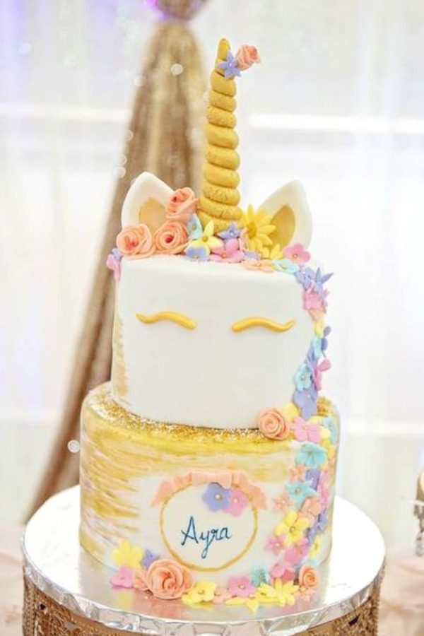 Floral Unicorn Cake | CatchMyparty.com