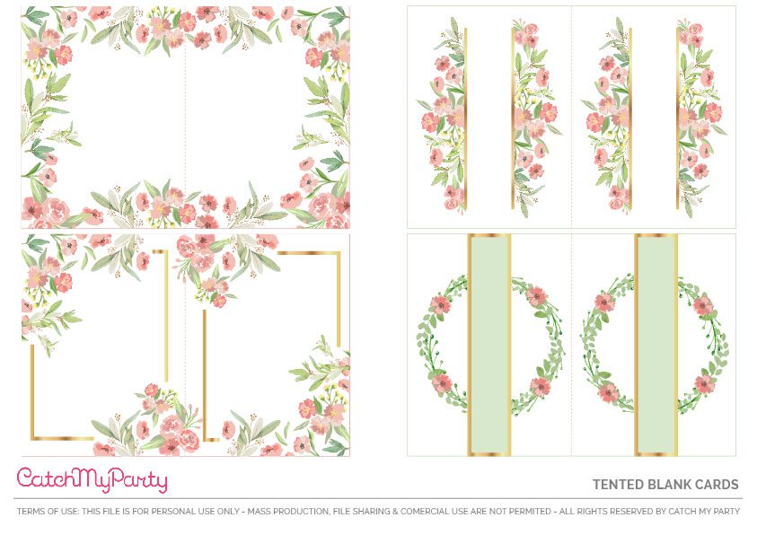 Blank Floral Baby Shower Tented Cards
