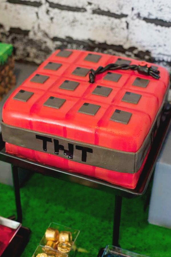 TNT Cake Minecraft Birthday Cake