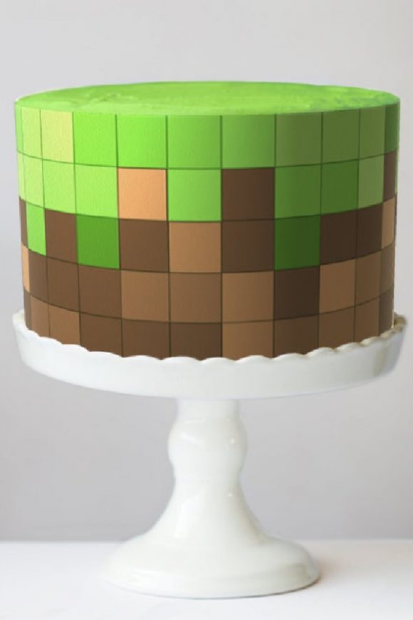 Minecraft Pixel Tile Cake Wrap
