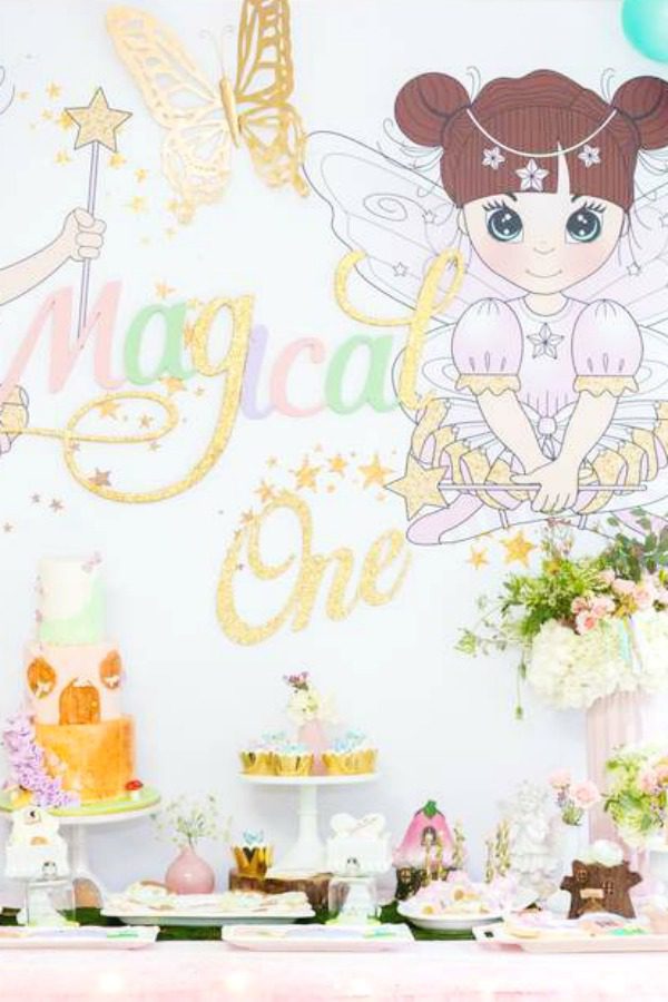 Fairy 1st birthday party | CatchMyParty.com Fairy 1st birthday party