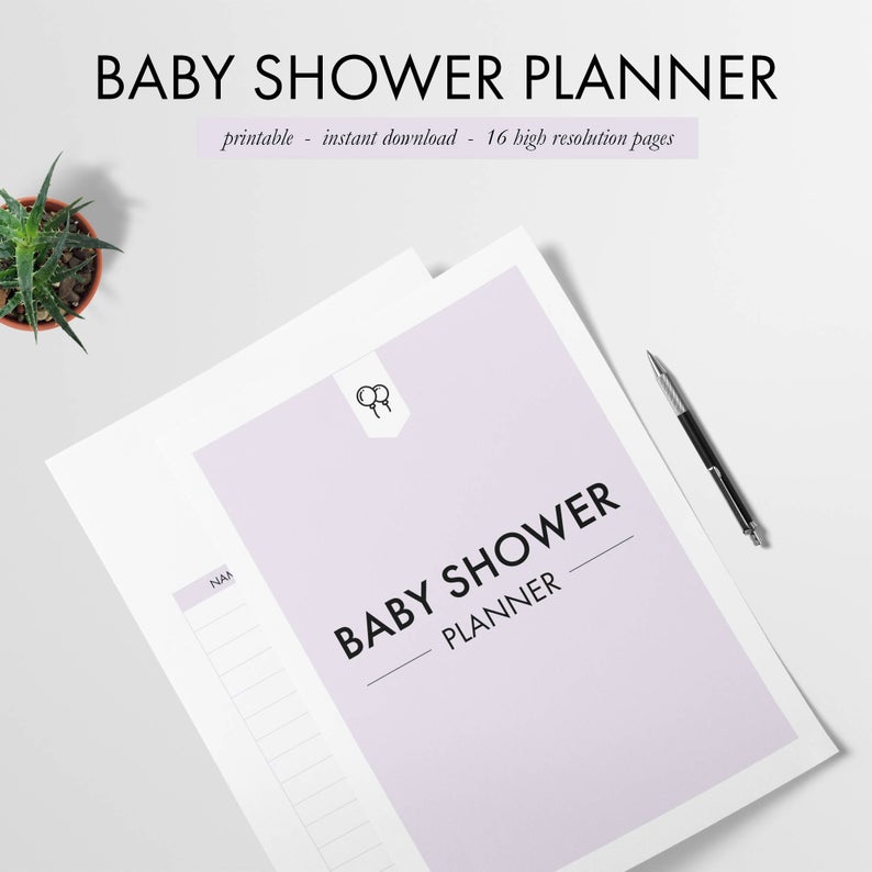 Printable Minimal Baby Shower Planner