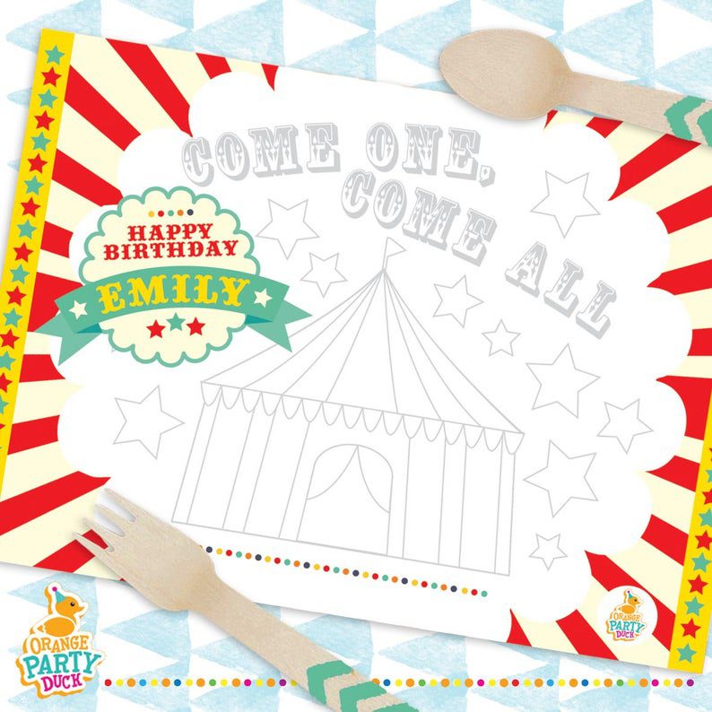Coloring Carnival Placemats