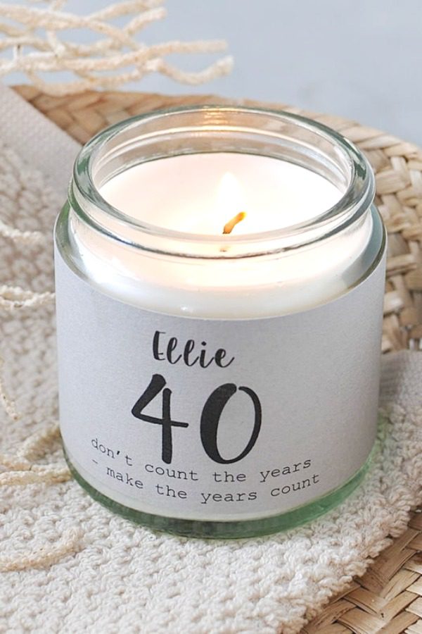 40th Birthday Candle Party Favor