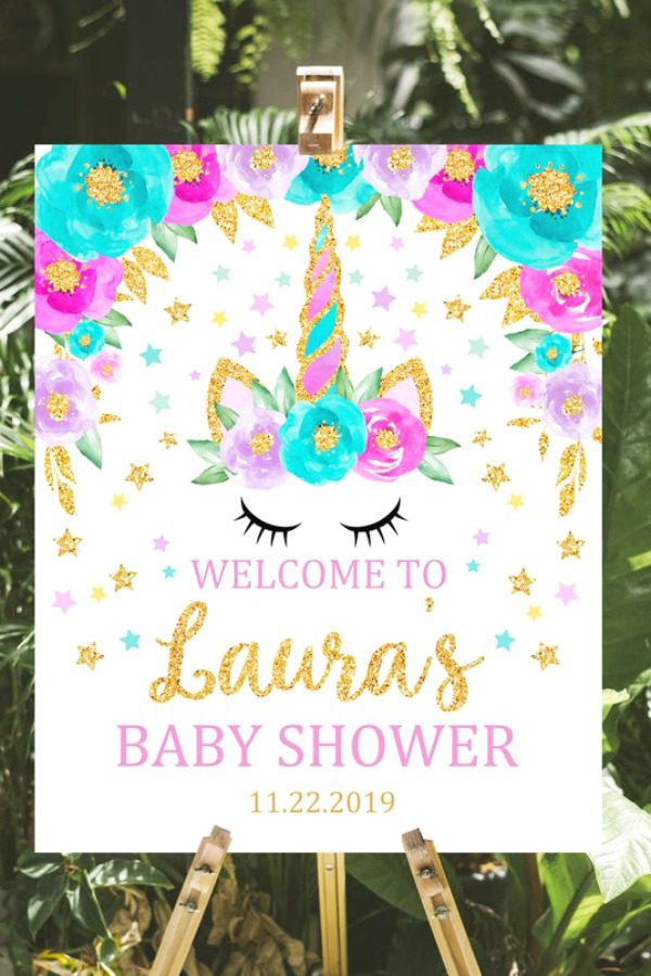 Mermaid Baby Shower Welcome Poster