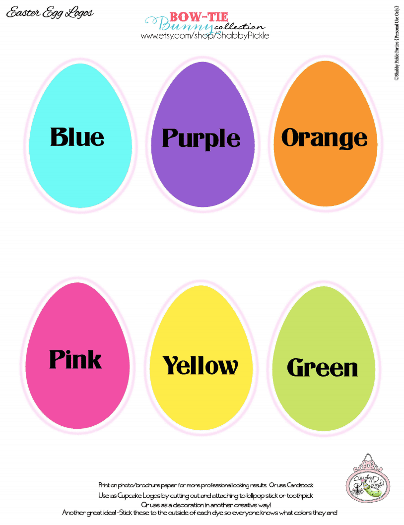 Free Easter Egg Dying Station Printables | CatchMyParty.com