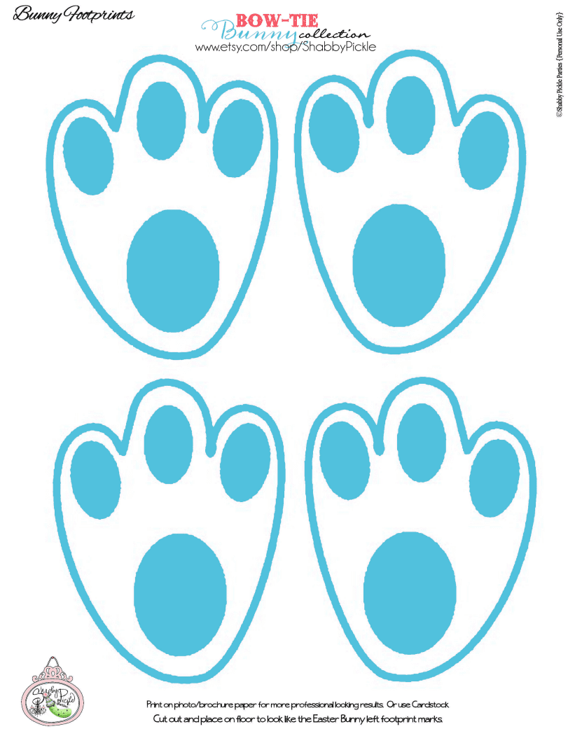 Free Printable Bunny Footprints | CatchMyParty.com