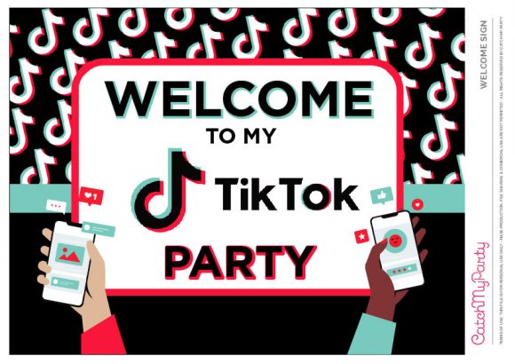 Free TikTok Party Printables - Welcome Sign
