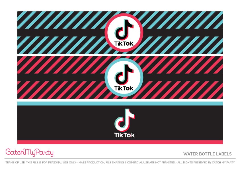 Free TikTok Party Printables - Water Bottle Labels