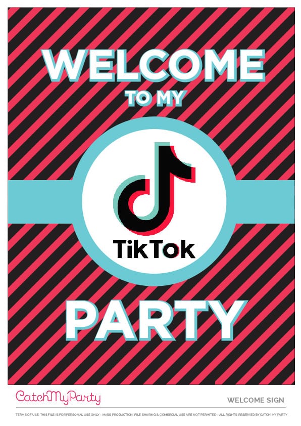 Free TikTok Party Printables - Welcome Poster